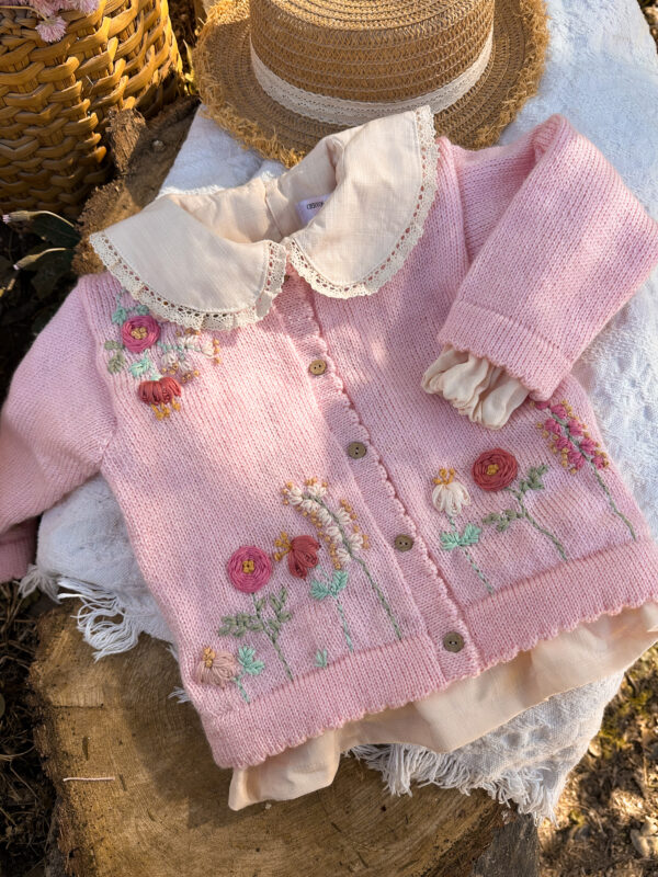 Cárdigan Flores Silvestres Rosa